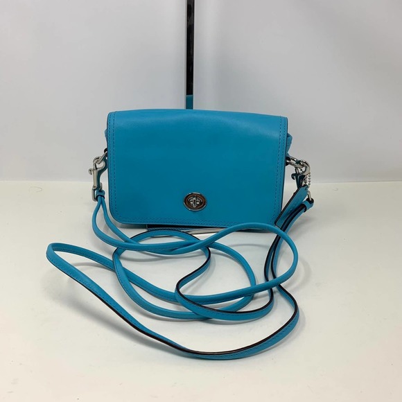 Coach Turquoise Leather Legacy Penny Crossbody Bag Coach